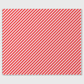 Diagonal Candy Cane Stripes-Christmas Red & White Geschenkpapier (Flach)