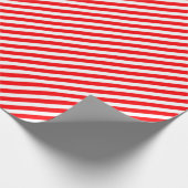 Diagonal Candy Cane Stripes-Christmas Red & White Geschenkpapier (Ecke)