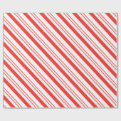 Diagonal Candy Cane Stripes Muster Geschenkpapier (Flach)