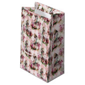 Diagonal Checkered Vintage Alice im Wunderland Kleine Geschenktüte (Rückseite Schrägansicht)