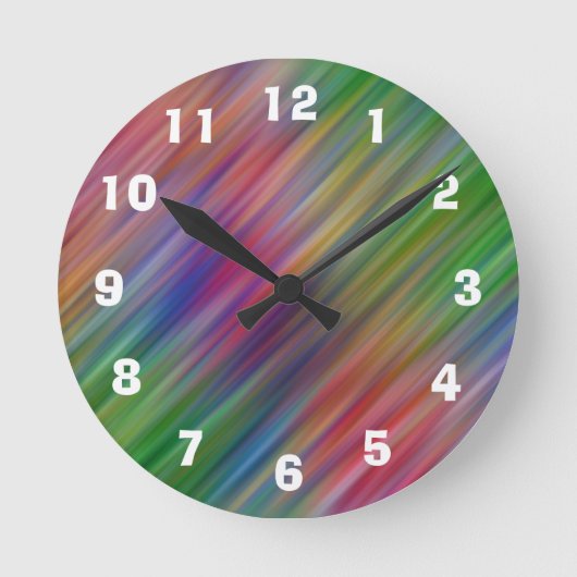 Diagonal Colours Acrylic Wall Clock Runde Wanduhr (Vorderseite)