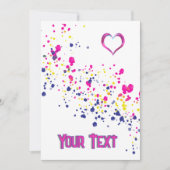 Diagonal Confetti Pink-Yellow-Blue-Design Einladung (Vorderseite)