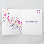 Diagonal Confetti Pink-Yellow-Blue-Design Karte (Innenseite)
