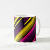 Diagonal-Design, muffig, gelb und rosa Kaffeetasse (VorderseiteRechts)