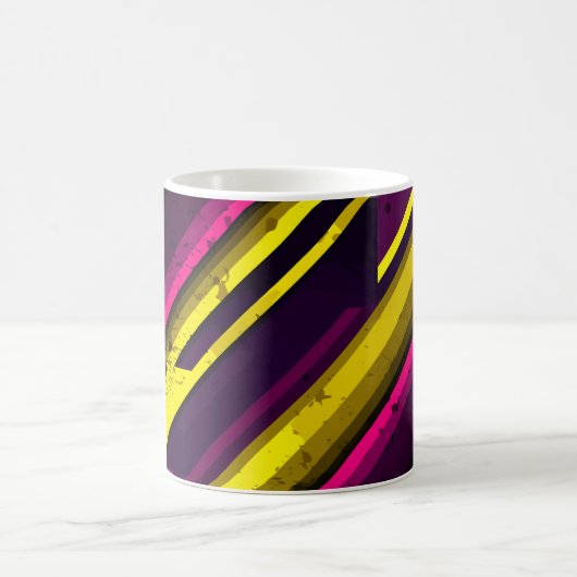 Diagonal-Design, muffig, gelb und rosa Kaffeetasse (Mittel)