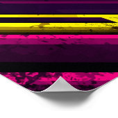 Diagonal-Design, muffig, gelb und rosa Poster (Ecke)