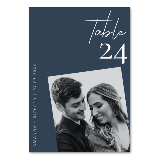 Diagonal Foto Magic: Moderne Tischnummer der Marin (Vorderseite)