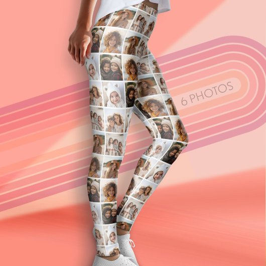 Diagonal Funky Foto Grid mit 6 Fotos Leggings