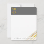 Diagonal Gelbes Button Streifen Abschluss Dankeskarte (Vorderseite)