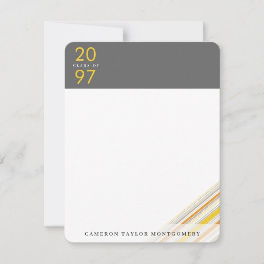 Diagonal Gelbes Button Streifen Abschluss Dankeskarte (Vorderseite)