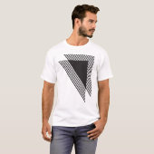 Diagonal Geometric Stripes in Black T-Shirt (Vorne ganz)