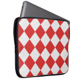 Diagonal gepolstertes Rot-Weiß-Muster Laptopschutzhülle (Vorne Rechts)