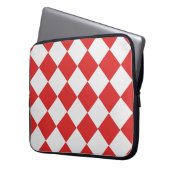 Diagonal gepolstertes Rot-Weiß-Muster Laptopschutzhülle (Vorderseite Links)