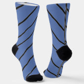 Diagonal gestreift schwarz auf blau klassisch socken (Gewinkelt)