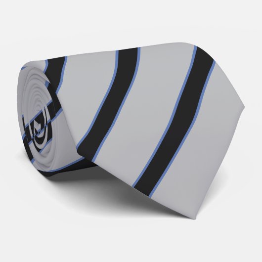Diagonal gestreift schwarz auf grau klassisch krawatte (Gerollt)