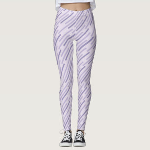 Diagonal gestreifte violette Leggings