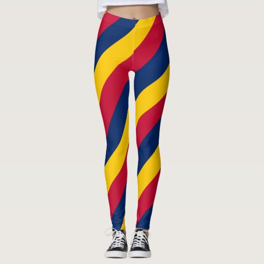 Diagonal gestrippte Farben für die nationale Flagg Leggings (Vorderseite)