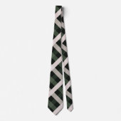 Diagonal Gingham Dark Green, Beige, Deep Black Krawatte (Vorderseite)