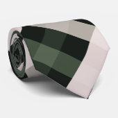 Diagonal Gingham Dark Green, Beige, Deep Black Krawatte (Gerollt)