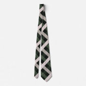 Diagonal Gingham Dark Green, Beige, Deep Black Krawatte (Rückseite)