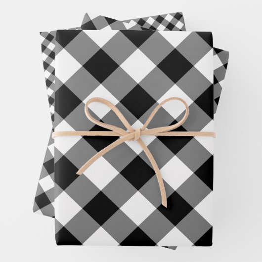 Diagonal Gingham Geschenkpapier Set (Beispiel)
