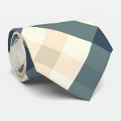 Diagonal Gingham in Cream und Slate Gray Krawatte (Gerollt)