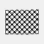 Diagonal-Gingham-Karo in Schwarz und Weiß Fleecedecke (Vorderseite (Horizontal))