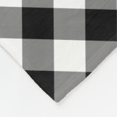 Diagonal-Gingham-Karo in Schwarz und Weiß Fleecedecke (Ecke)