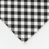 Diagonal-Gingham-Karo in Schwarz und Weiß Fleecedecke (Ecke)