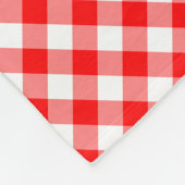 Diagonal Gingham Karo, rot und weiß Fleecedecke (Ecke)