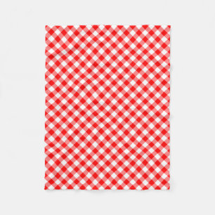 Diagonal Gingham Karo, rot und weiß Fleecedecke