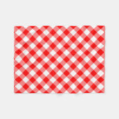 Diagonal-Gingham-Karo, rot und weiß, groß Fleecedecke (Vorderseite (Horizontal))