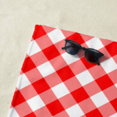 Diagonal-Gingham-Karo, rot und weiß, groß Strandtuch (Beispiel)