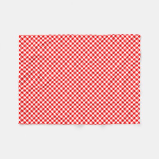 Diagonal-Gingham-Karo, rot und weiß, klein Fleecedecke (Vorderseite (Horizontal))
