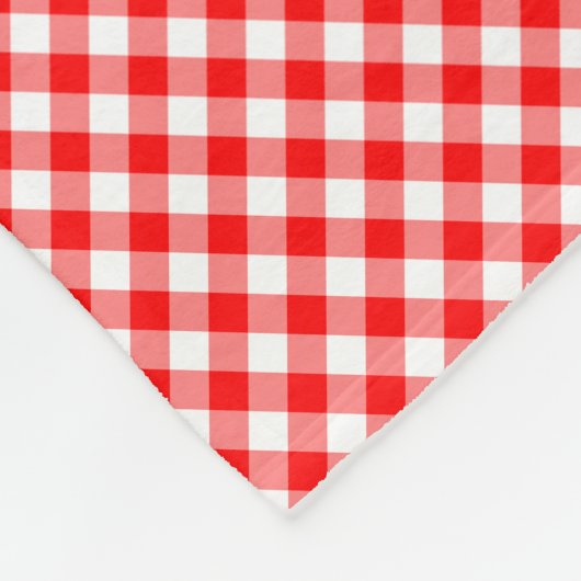 Diagonal-Gingham-Karo, rot und weiß, klein Fleecedecke (Ecke)