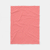 Diagonal-Gingham-Karo, rot und weiß, klein Fleecedecke (Vorderseite)