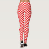 Diagonal-Gingham-Karo, rot und weiß, klein Leggings (Rückseite)