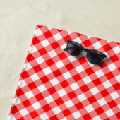 Diagonal Gingham Karo, rot und weiß Strandtuch (Beispiel)