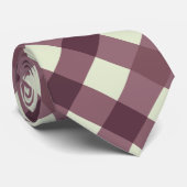 Diagonal Gingham Pattern in Maroon und Beige Krawatte (Gerollt)