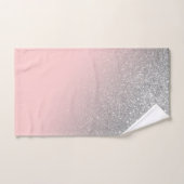 Diagonal Girly Silver Blush Pink Ombre Gradient Handtuch (Handtuch)
