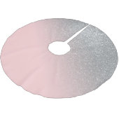 Diagonal Girly Silver Blush Pink Ombre Gradient Polyester Weihnachtsbaumdecke (Schrägansicht)