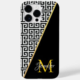 Diagonal Gold Foil Griechischer Schlüssel mit schw Case-Mate iPhone 14 Pro Max Hülle