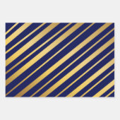 Diagonal Gold Streifen Red Blue Green Muster Geschenkpapier Set (Vorderseite 3)