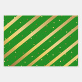 Diagonal Gold Stripes Polka Dots Red Blue Green Geschenkpapier Set (Vorderseite 2)