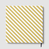 Diagonal golden yellow and white stripes pattern gästebuch (Rückseite)