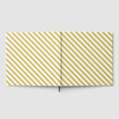 Diagonal golden yellow and white stripes pattern gästebuch (Voll)