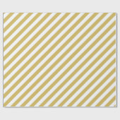 Diagonal golden yellow and white stripes pattern geschenkpapier (Flach)
