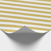 Diagonal golden yellow and white stripes pattern geschenkpapier (Ecke)