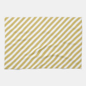 Diagonal golden yellow and white stripes pattern geschirrtuch (Horizontal)