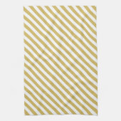 Diagonal golden yellow and white stripes pattern geschirrtuch (Vertikal)